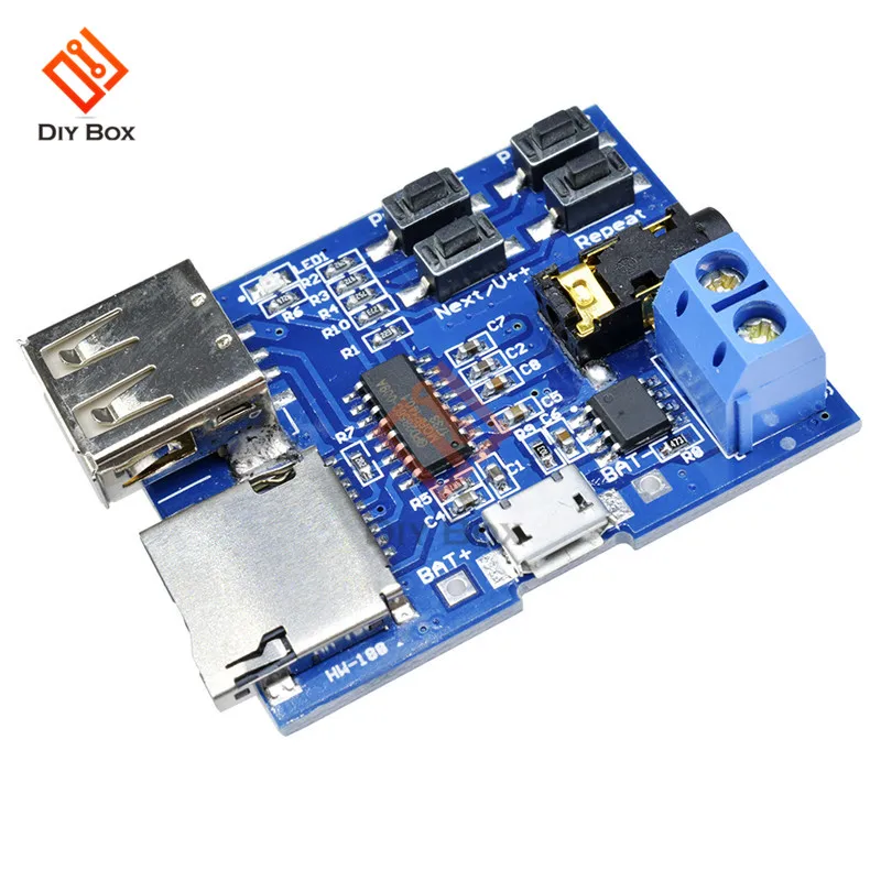 

TF card U disk MP3 Format decoder board module amplifier decoding audio Player