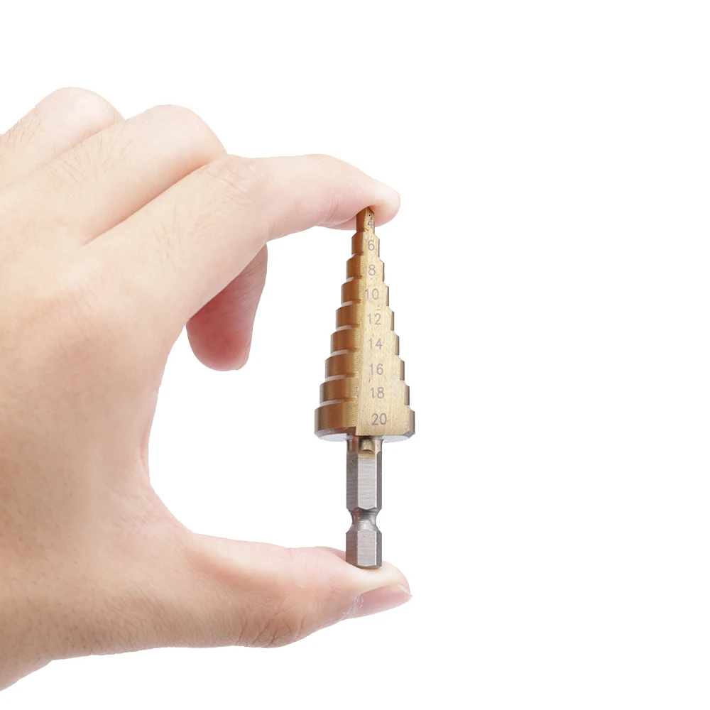 

2020 Hot Professional HSS Step Cone High Speed Cutting Drill Bit Steel Hole Cutter Tool Parts 4-20mm 4-12mm