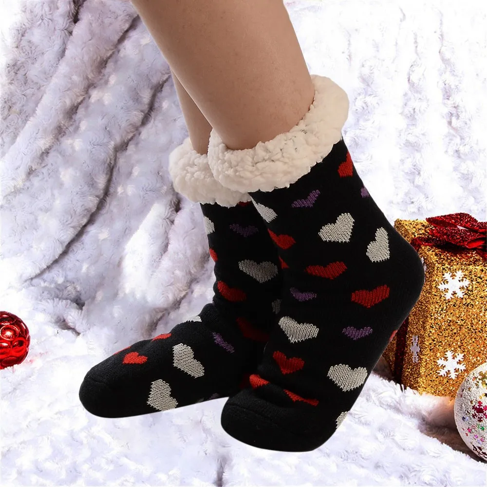 Женские хлопковые носки с принтом, толстые нескользящие носки-тапочки, носки для ковров, calcetines mujer divertido stopki skarpetki damskie