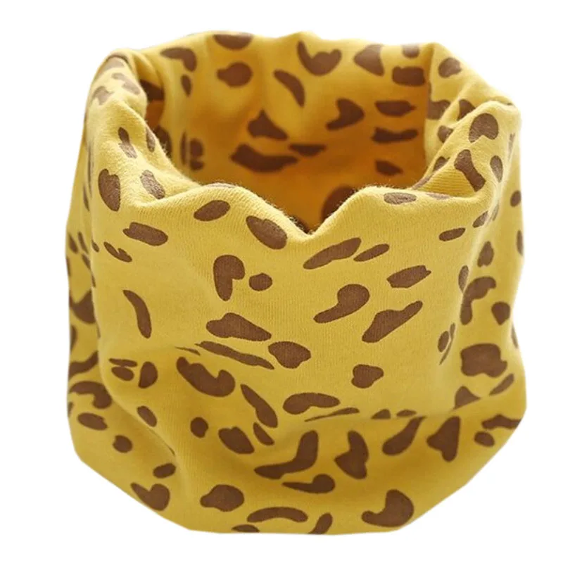 yellow leopard Новинка; Модный хлопковый шарф для маленьких девочек; осенне-зимний шарф для маленьких мальчиков; Детский шарф с круглым вырезом; Детские шарфы; волшебный шейный платок - Цвет: yellow leopard