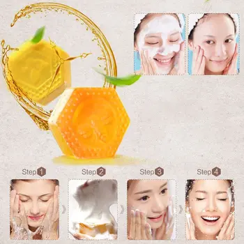 

100g Honeycomb Shaped Propolis Essential Oil Handmade Soap Face Deep Cleaning Whitening Moisturizing Oil Control Skin Care