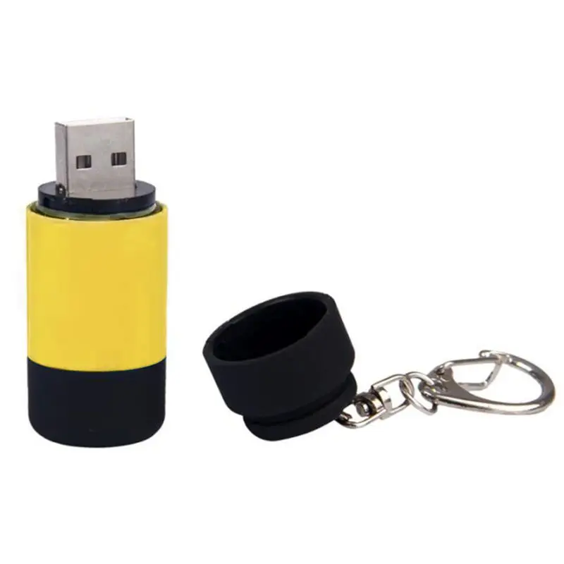 LED Mini Flashlight USB Charging Key Light Glare Rechargeable Waterproof Lamp Pocket Keychain Torch Gift