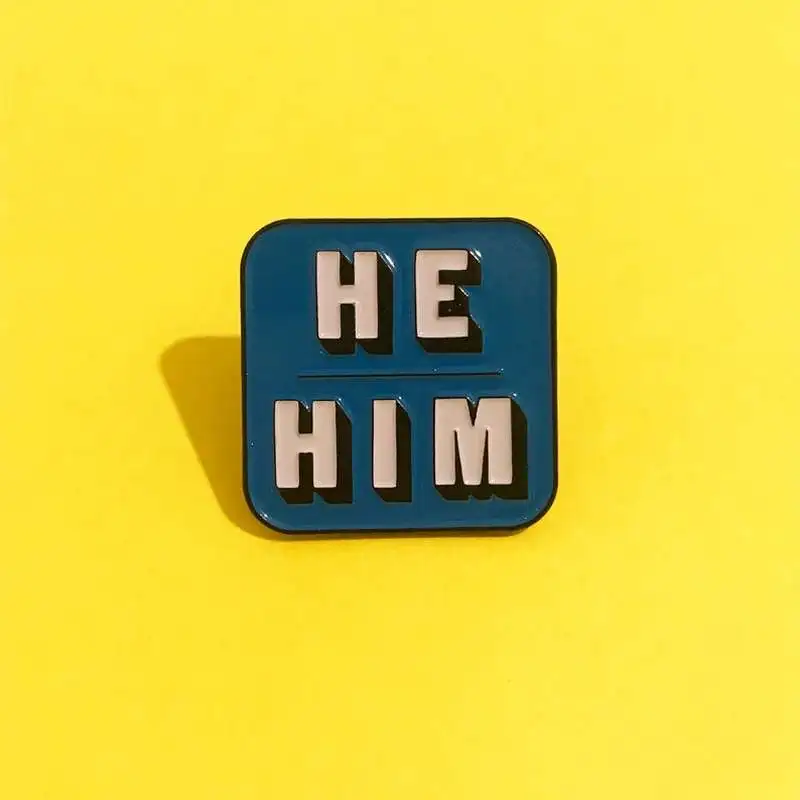 Новинка эмалированная шпилька He/He цвет синий/оранжевый|Броши| |