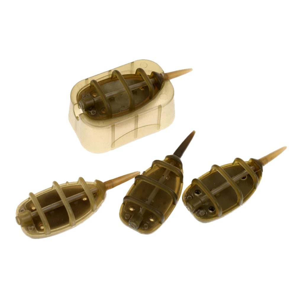 12Pcs Carp Fishing Feeder In-line Method Lures Basket Bait Trap Lead Sinker Fishing Tackles  20g 25g 30g 35g