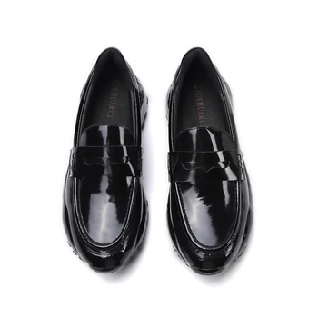 

Youth trend Joker cowhide men's shoes with soft soles and non-slip shoes, rubber shoes for lazy people, sports and leisure, Lok