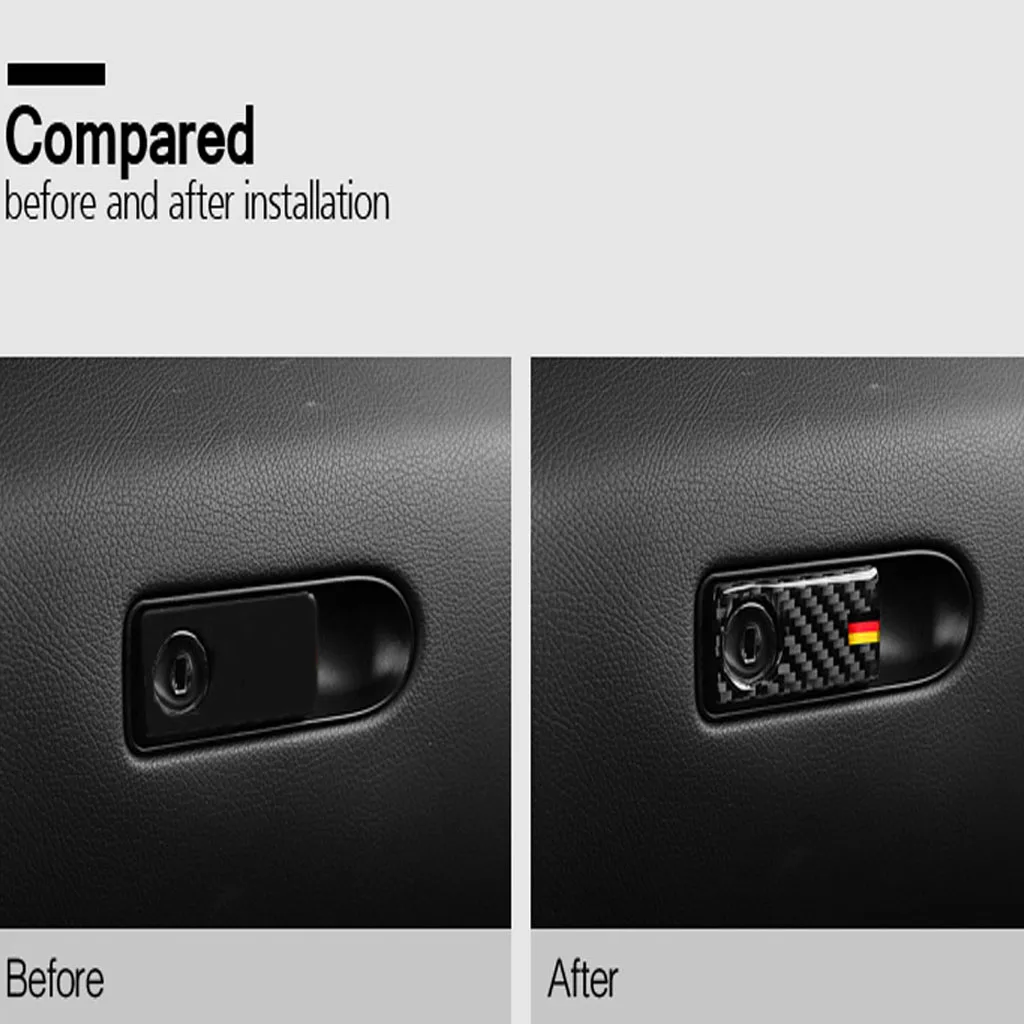 Co-pilot Storage Box Handle Bowl Cover Trim Stickers For Mercedes C Class