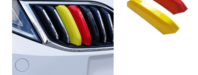 3 Strisce Decorative Per Griglia Anteriore In ABS Lucido, Per Auto 2017-2018, Superficie Anodizzata