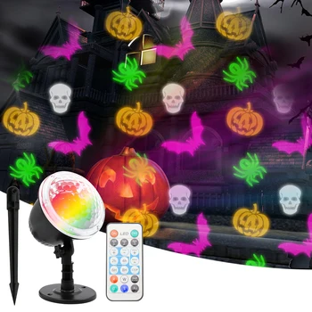 

LED Projector Light Various Christmas Halloween Theme Pattern Lamp Projection Rotating Light Ghost Light for Bar Family Parties