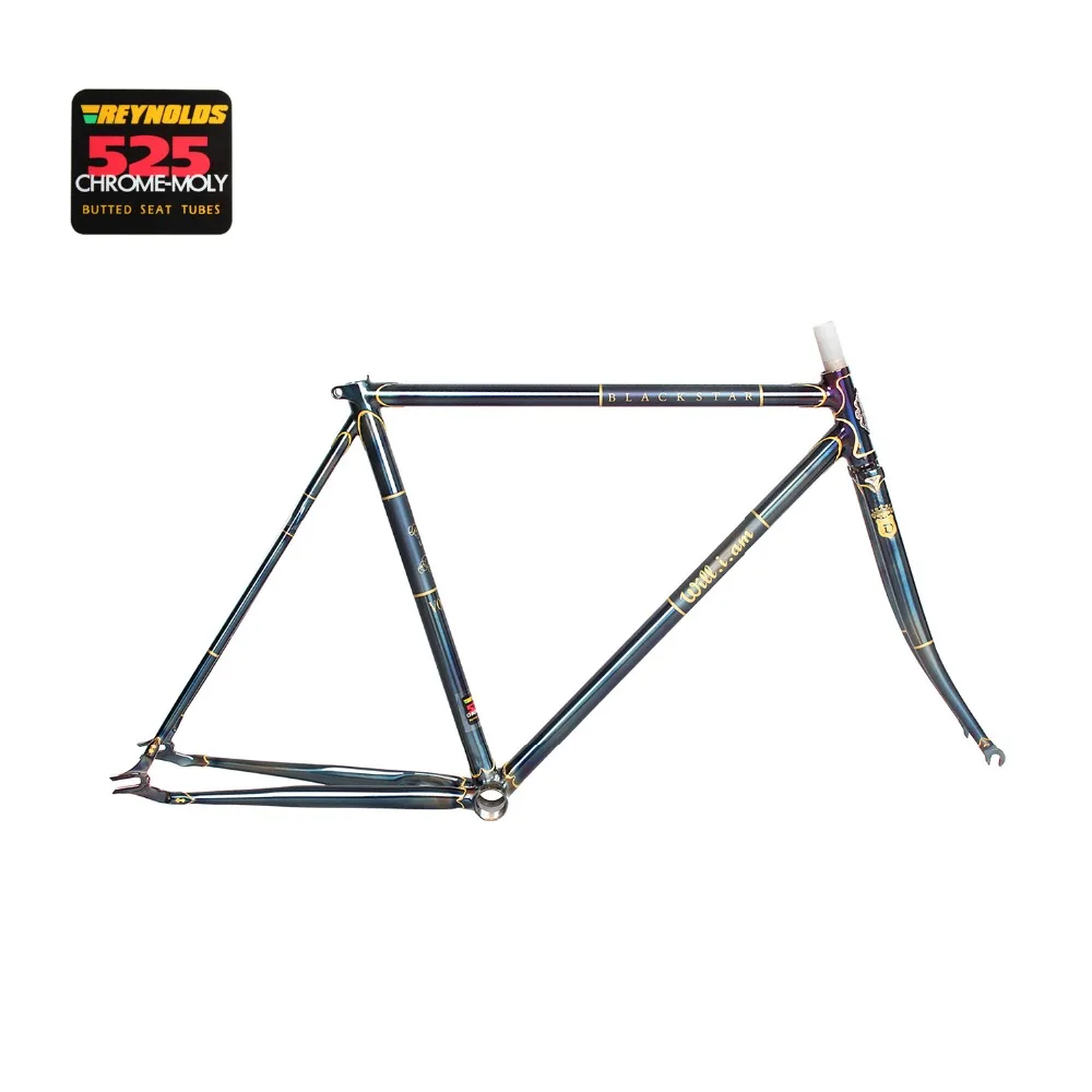 Fixie велосипедная Рама Reynolds 525 хромированная молибденовая стальная рама для шоссейного велосипеда с рифленой рамой на заказ 650C 700C велосипедная Рама