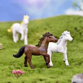 

ZOCDOU1 Piece Simulation New Horse Small Statue Little Figurine Crafts Figure Ornament Miniatures