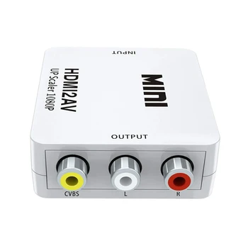 

1080P Mini HDMI to RCA Audio Video AV CVBS Adapter Plug HD Video 3RCA HDMI to AV Scaler Converter For HDTV DVD USA Dropshipping