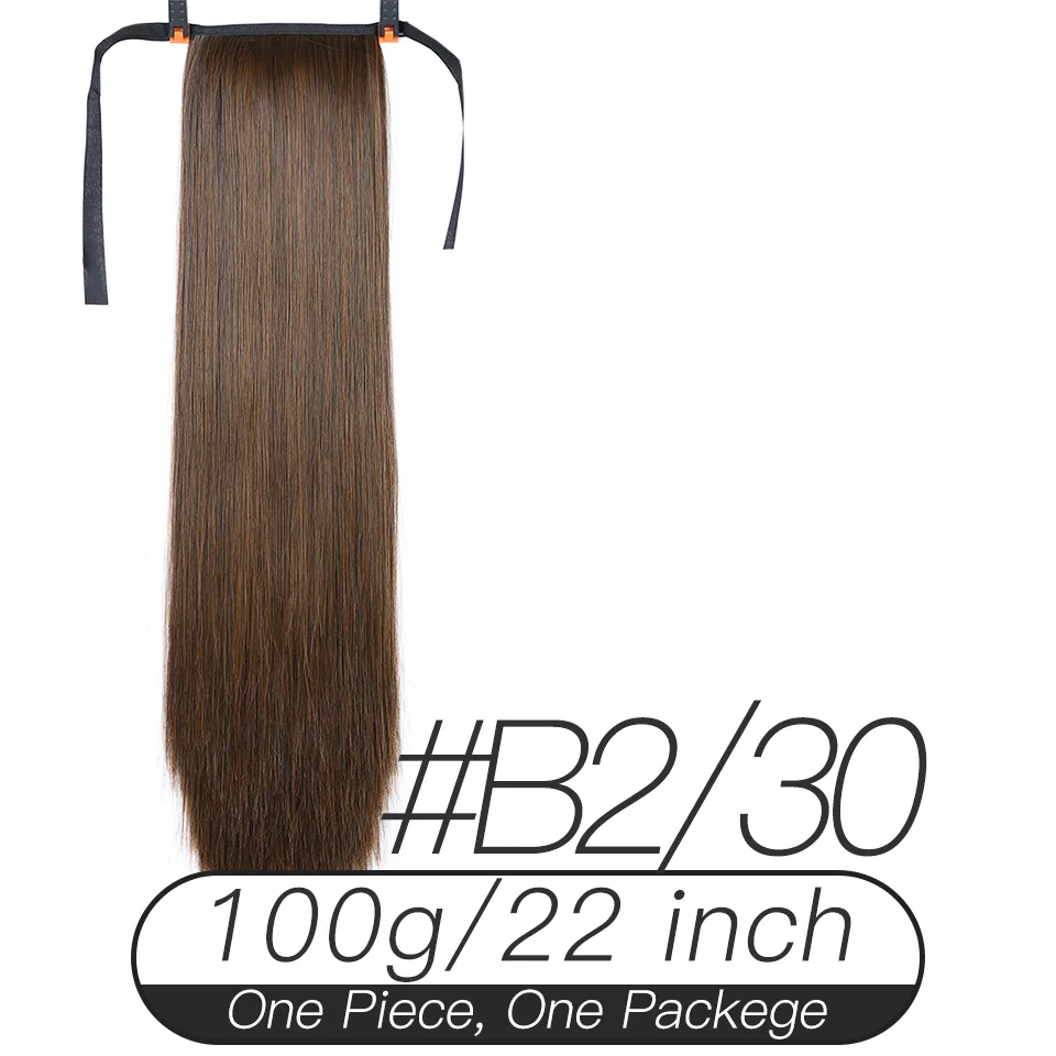 B2I30 Xnaira афро поддельные волосы пучок кусок блонд длинный прямой шнурок конский хвост Синтетический конский хвост наращивание волос Клип Ins для черного - Цвет: B2I30