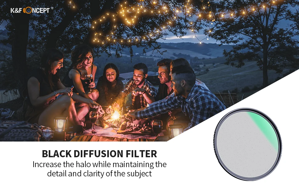 K&F Concept Black Mist Diffusion 1/4 1/8 Lens Filter Special Effects Shoot  Video like movies 49mm 52mm 58mm 62mm 67mm 77mm 82mm|Camera Filters| -  AliExpress