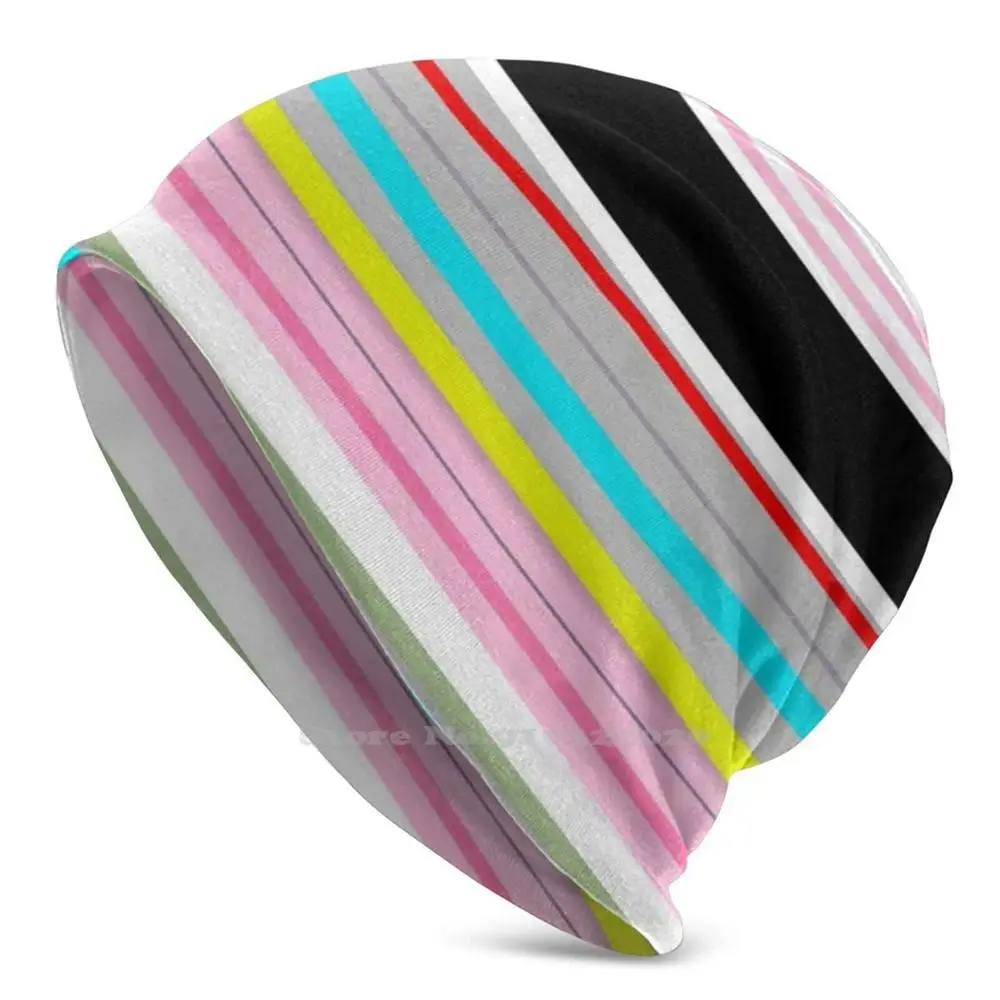 Nada Que Pueda Perder 3D Print Cap Fashion Outdoor Beanie Skullies Caramel Dessert Pastel Sweets Paris Striped Lines Abstract