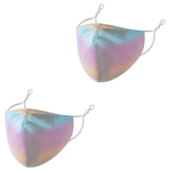 

2PCS Fashion Laser Printed Adult Mask Breathable Washable Face Mask Reusable Adjustable Mouth Cover Masken Waschbar Mascarillas