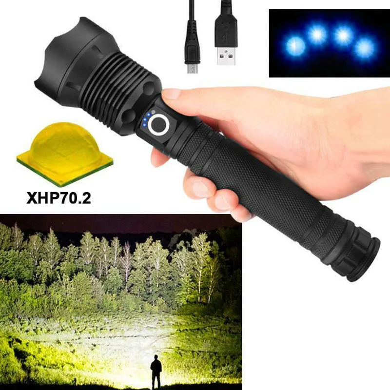 

LED Flashlight USB Rechargeable High Brightness High Power Zoom Torch for Outdoor Camping BB55