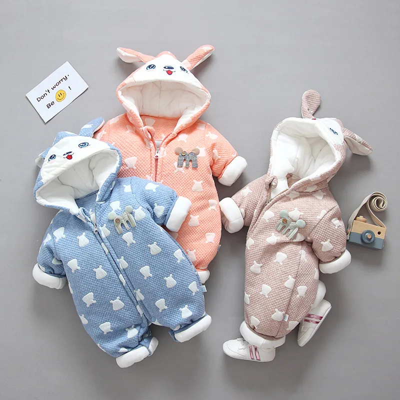 Высокое качество новинка 2019 года зимний костюм для малышей Комбинезоны девочек