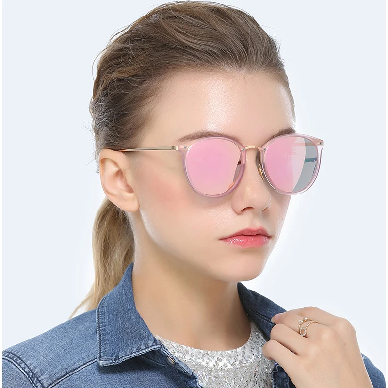 Classic italy design womens sunglasses plastic frame metal temples fashion polarised sun glasses for woman oculos feminino