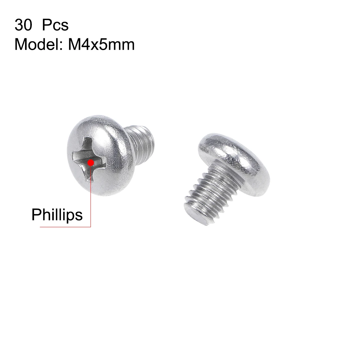 Uxcell крепежные винты Pan крестовая отвертка M4x5mm 30 шт