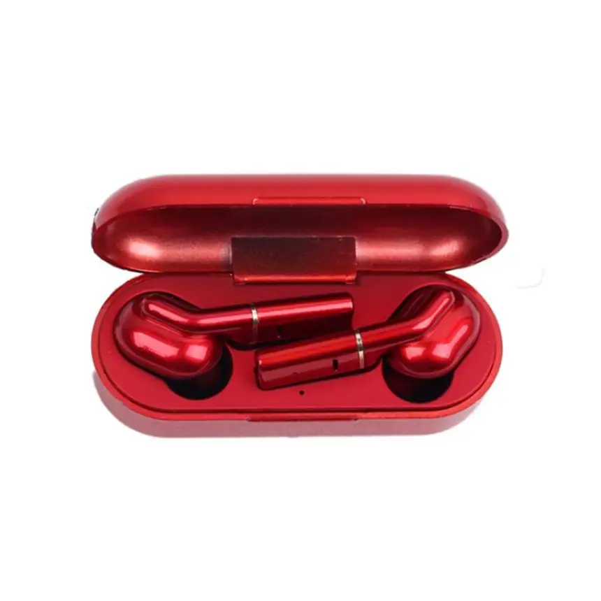 Спортивные наушники с двойным драйвером, беспроводные стерео наушники Bluetooth 5,0, наушники с сенсорным управлением, наушники с шумоподавлением для телефона - Цвет: red no package