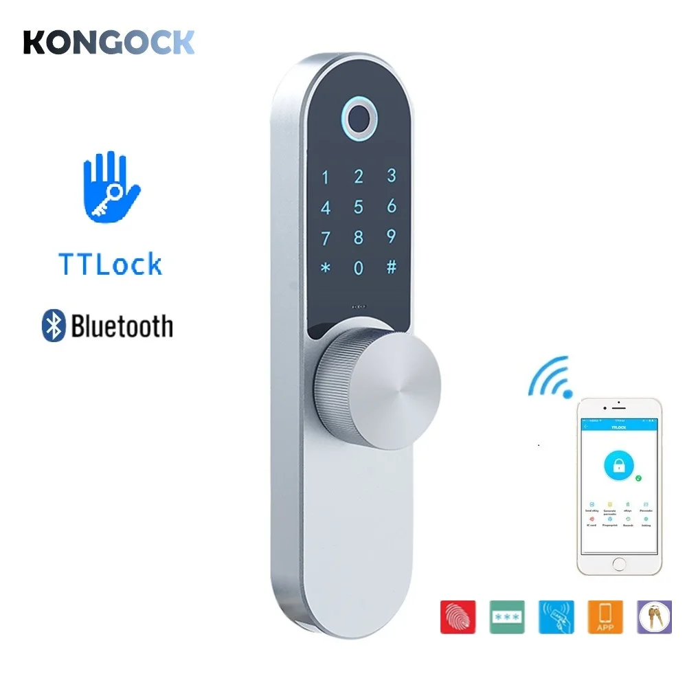 

Biometric Fingerprint Bluetooth APP smart door lock, remotely unlock digital password card & key access for home hotel apartment