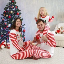 Conjuntos a juego para casa y familia, traje a rayas para padres e hijos, estampado de Papá Noel, pijamas de ropa para niños, gran oferta de Navidad 2021