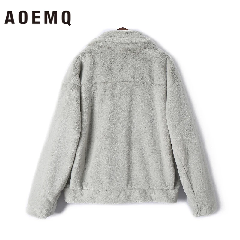 AOEMQ, модные пальто, мягкие, теплые, плюс овечья шерсть, пальто, панк, Клубная одежда, зимние пальто, плюс толстый Рождественский подарок, свободная женская одежда