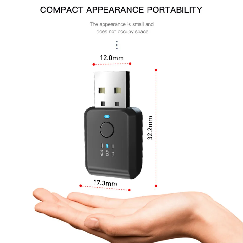 Bluetooth 5.1 FM Transmitter & Receiver with Handsfree Calling