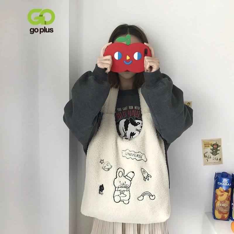 Сумка GOPLUS женская из овечьей ткани милый саквояж на плечо тоут через