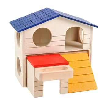 

Furniture Two-Layer Pet Supplies Villa Multifunctional Cage Building Hamster Wooden Luxury