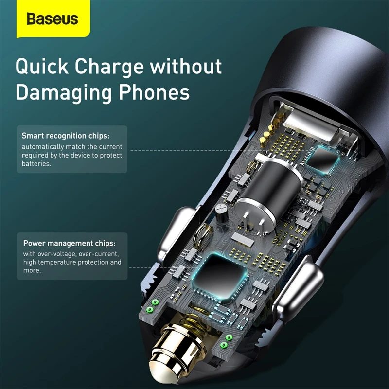 Baseus 40W Car Charger USB Car Charger Type C Dual Port Car Charger Quick Charge QC.jpg Q90.jpg