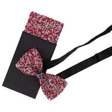 Хрустальный галстук-бабочка набор мужской унисекс подарки для банкета ночного клуба шоу Свадебный костюм жениха рубашка картонное карманное полотенце галстук-бабочка из двух предметов