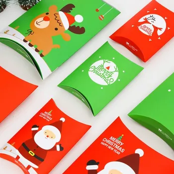 

Korean creative candy box Christmas gift box small size 15.8x10.5cm four style cute snowman /Milu deer print thickness of 3 cm
