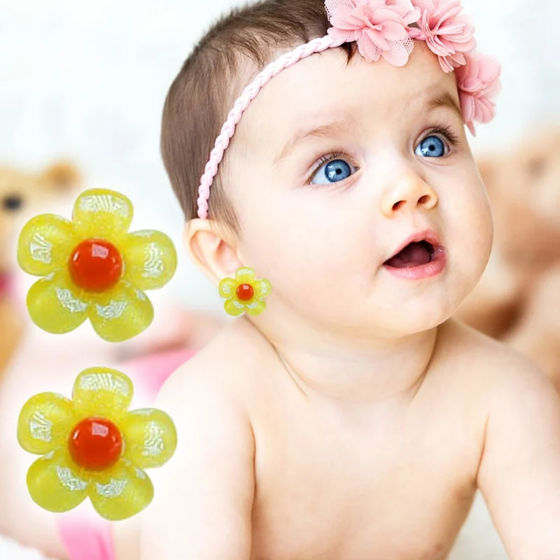 Children Cute Animal Flowers Ear Clip Ear Cuff Creative Cartoon Girl Earring Clip Princess Sweet Earring Kids Jewelry Gift