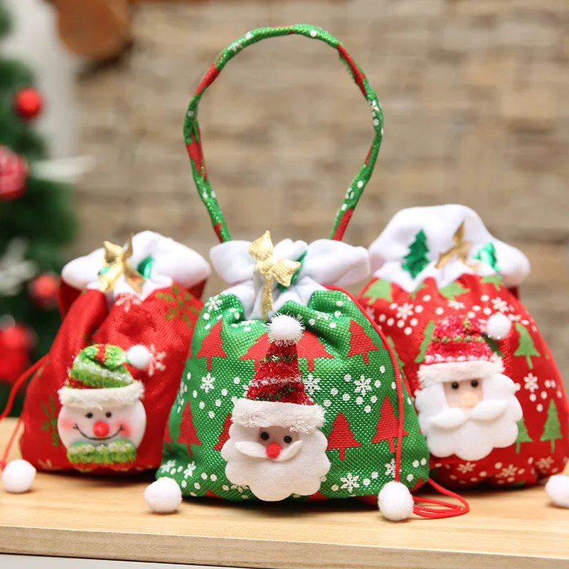 

CUTE 2019 NEW Fun Exquisite Christmas Decorations For Home Christma Candy Bag New Year Present Packet Santa Claus Gift Bags