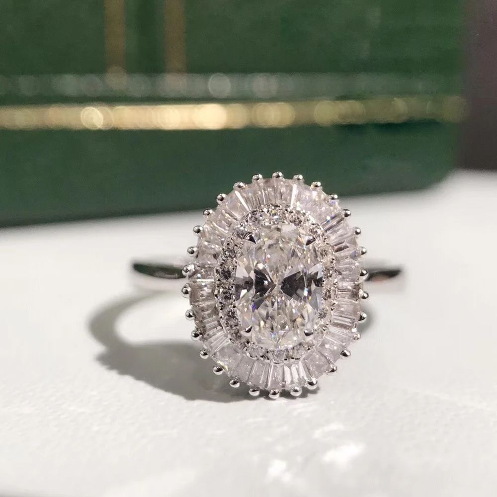 Набор Колец AEAW из белого золота 18 К с круглой огранкой 0.42ct 4,5 мм, обручальное кольцо с натуральным настоящим бриллиантом и обручальное кольцо для женщин