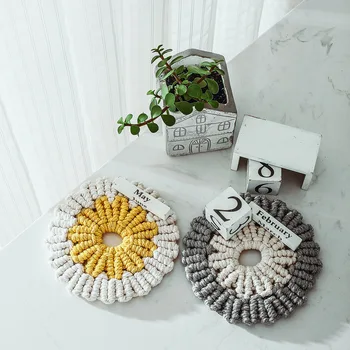 

2020 INS circular two-color thermal mat table mat hand-woven bowl mat disc mat ironing cup mat ironing pan mat GT112