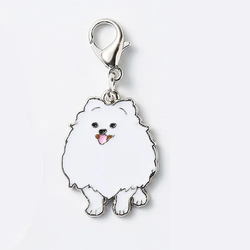 Pomeranian white Хаски бульдог брелок с пуделем 10 шт./лот собаки подвеска для животных друг подарок брелок ювелирные изделия сумка Diy Pet Подвески для собак - Цвет: Pomeranian white