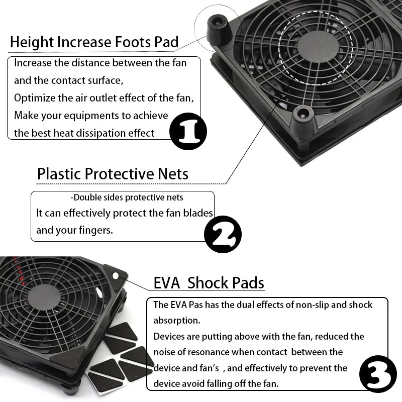 Usb Roteador Ventilador 80 mm 92 mm 120 mm 140 mm Faça Você Mesmo Caixa de tv Bola Manga Cooler & Net Protetor Desktop Ventilador de Refrigeração 5v - Imagem 3