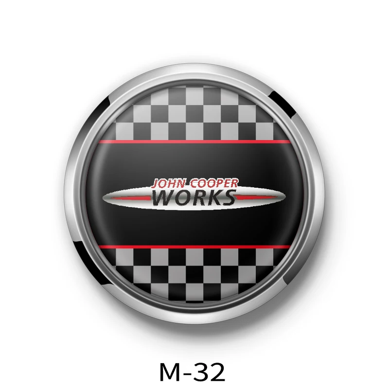 Автомобильные аксессуары наружный для BMW MINI COOPER S JCW F55 F56 F60 R55 R60 clubman передний бампер Гриль металлический 3D эмблема значок наклейка - Название цвета: M-32