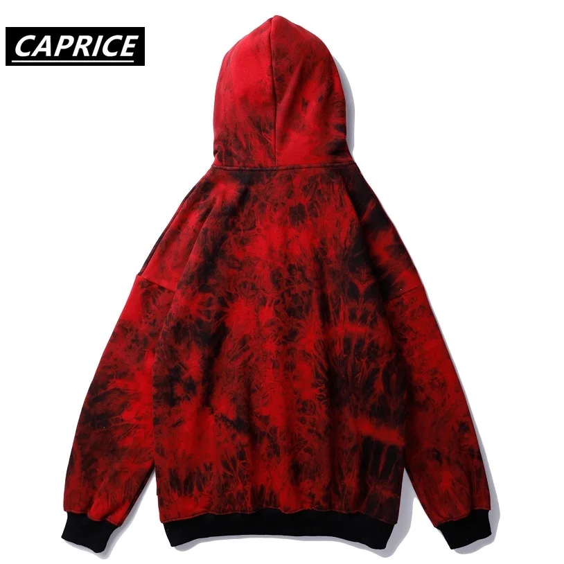 Длинная мужская толстовка с вышивкой Tie Dye уличная одежда 2019 зимняя карманами