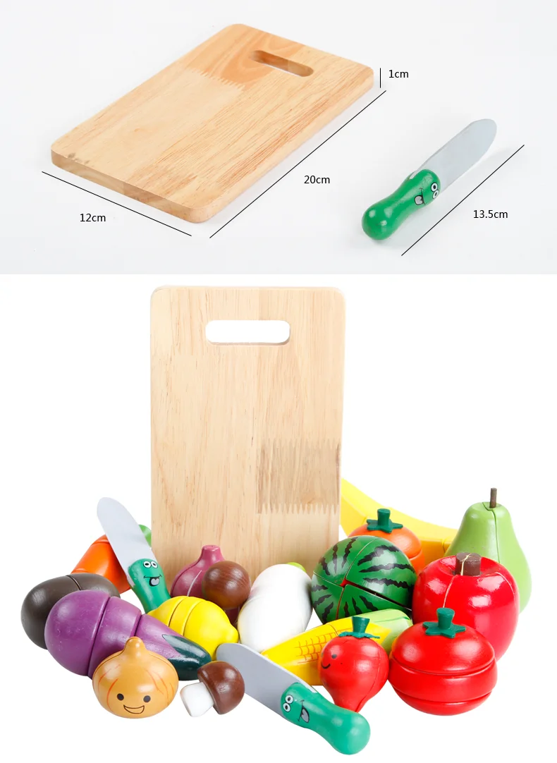 QZM Магнитный резак баррель фрукты и овощи детская модель игровой дом игрушки