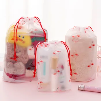

Cartoon Transparent Waterproof PVC Cosmetic Bag Handbag Pocket Scrub Toy Towel Underwear Makeup Storage Drawstring Bag LMJZ