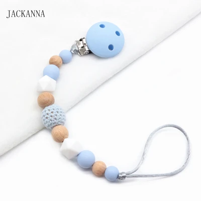 4 DIY Baby Pacifier Clips Crochet Bead Soother Holder Newborn Attache Sucette Shower Gifts BPA Free Baby Dummy Clips Holder Chain - Цвет: 4