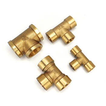 

Tee Type Brass Pipe Fitting Adapter Coupler Connector For Water Fuel Gas 1/8" 1/4" 3/8" 1/2" 3/4" 1"BSP Female Thread 3 Way