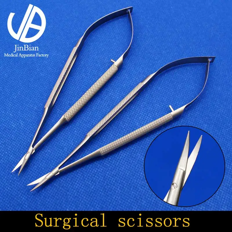 

Surgical scissors instrument for microsurgery 12.5/14/16/18cm stainless steel straight handle eye scissors Sharp