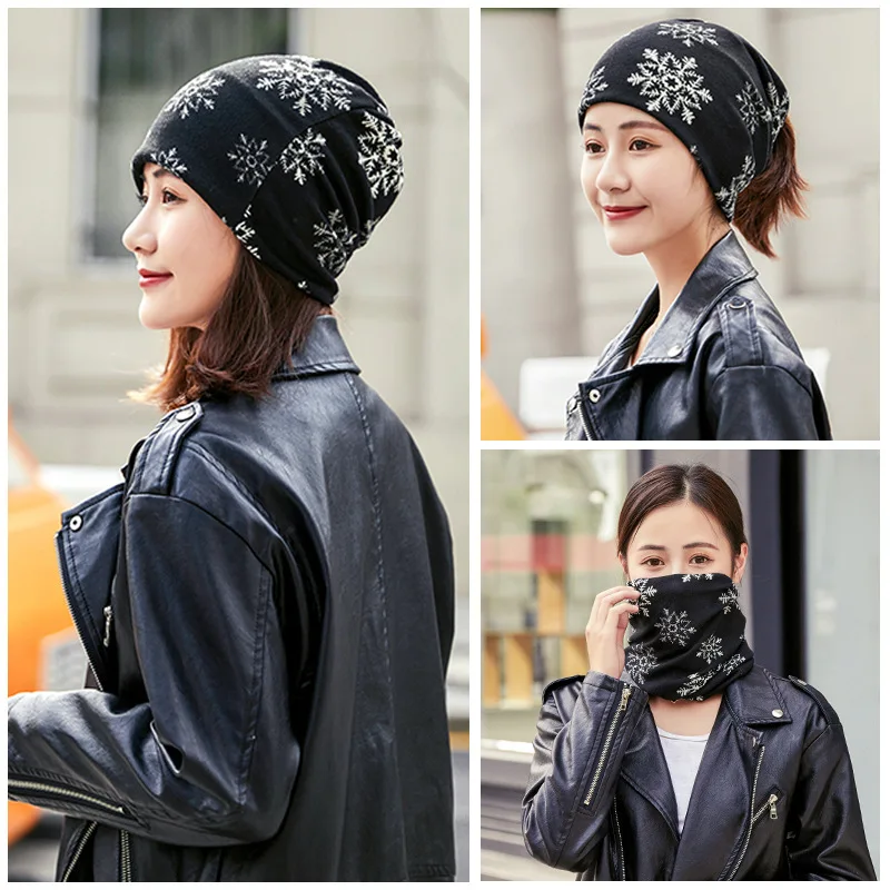 

Hat Women's Autumn And Winter Cute Warm Korean-style Multi-functional England Scarf Set of Head Cap Versitile Fashion Cool Confi