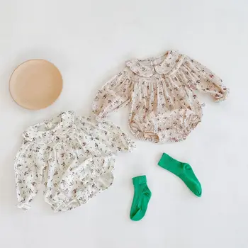 

Baby Girl Clothes 2020 New Toddlers Long Sleeve Full Of Flowers Bodysuits Spring Autumn Palysuit Infant Cotton Overalls Outfits