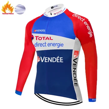 

Winter 2020 maillot invierno Direct energie TEAM CYCLING Jersey Ropa Ciclismo MENS thermal fleece long sleeve jersey