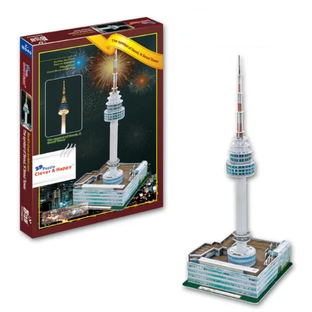 The Symbol of Seoul Korea N Tower 3D Paper DIY Jigsaw 3448 Puzzle Model Educational Toy Kits Children Boy Gift | Игрушки и хобби